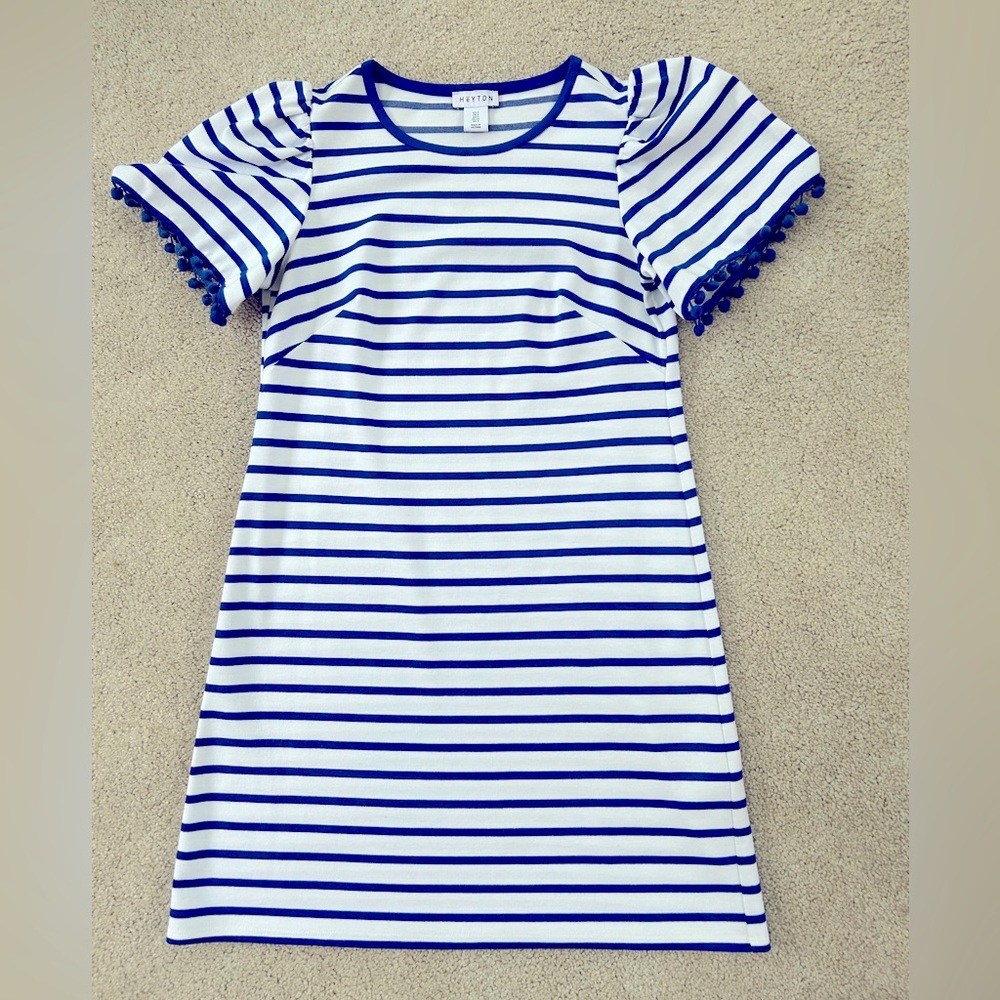 Blue and White Striped Dress